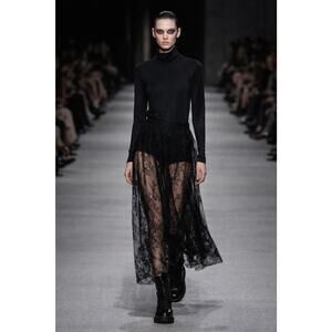 Vintage Jean Paul Gaultier Maille Spandex Turtleneck Women's Size M Rare Black